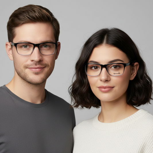 Spexone Air U-830-52 Series premium: Black & Clear frame