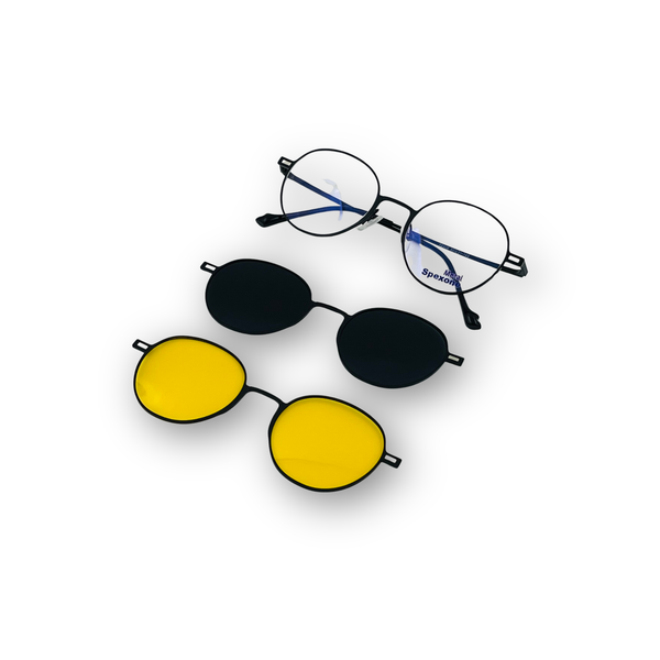 Spexone 3-in-1 Magnetic Clip-On Eyeglasses – Polarized UV Sunglasses