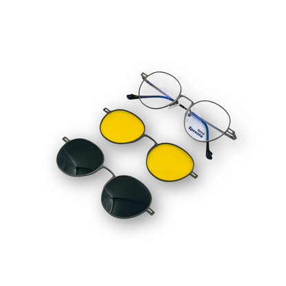 Spexone 3-in-1 Magnetic Clip-On Eyeglasses – Polarized UV Sunglasses