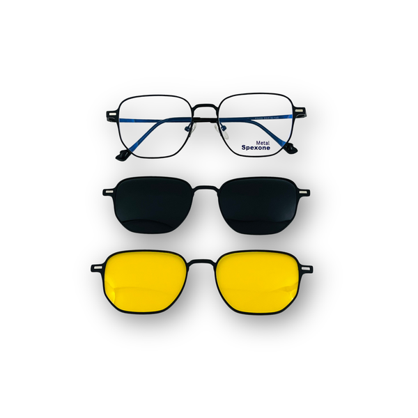 Spexone 3-in-1 Magnetic Clip-On Eyeglasses – Polarized UV Sunglasses