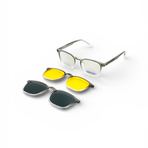 Spexone 3-in-1 Magnetic Clip-On Eyeglasses – Polarized UV Sunglasses