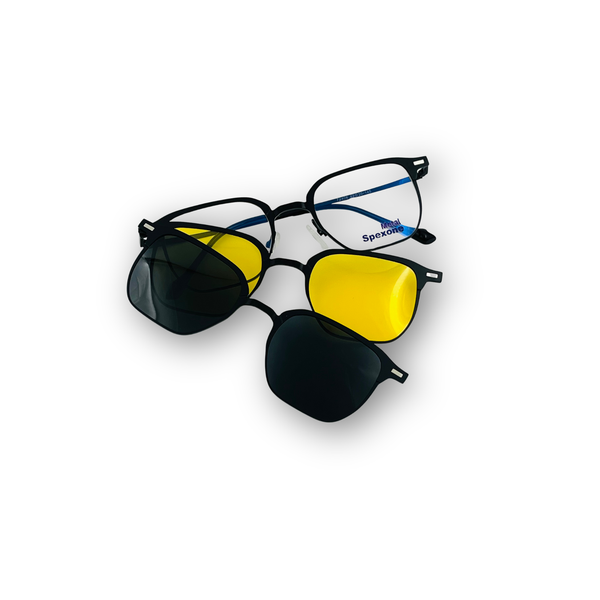 Spexone 3-in-1 Magnetic Clip-On Eyeglasses – Polarized UV Sunglasses