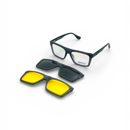 Spexone 3-in-1 Magnetic Clip-On Eyeglasses – Polarized UV Sunglasses