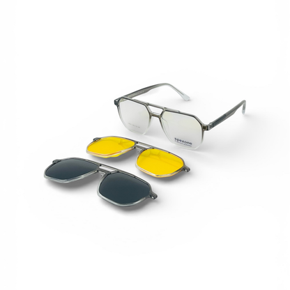 Spexone 3-in-1 Magnetic Clip-On Eyeglasses – Polarized UV Sunglasses