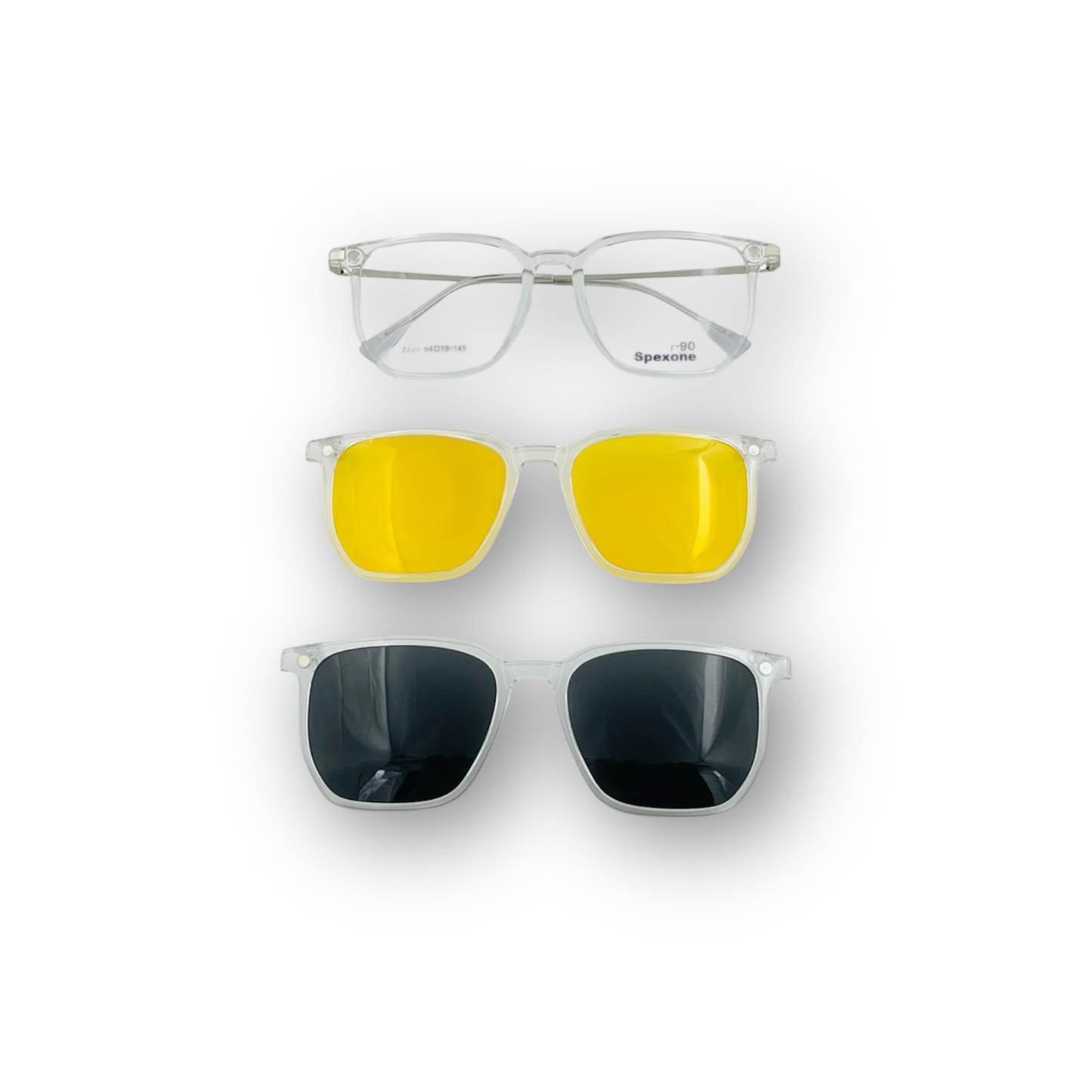 Spexone 3-in-1 Magnetic Clip-On Eyeglasses – Polarized UV Sunglasses