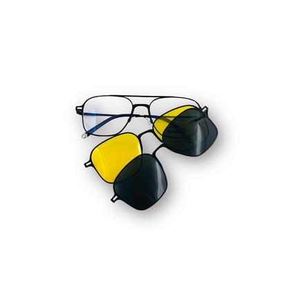 Spexone 3-in-1 Magnetic Clip-On Eyeglasses – Polarized UV Sunglasses