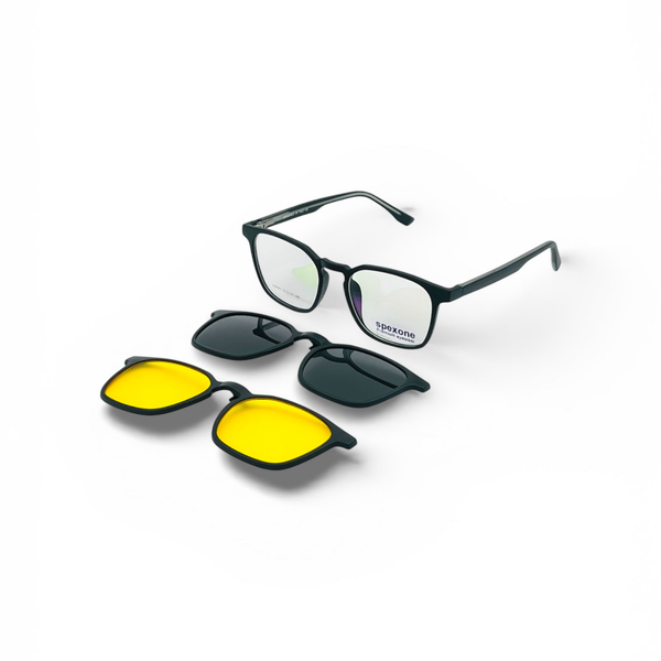 Spexone 3-in-1 Magnetic Clip-On Eyeglasses – Polarized UV Sunglasses