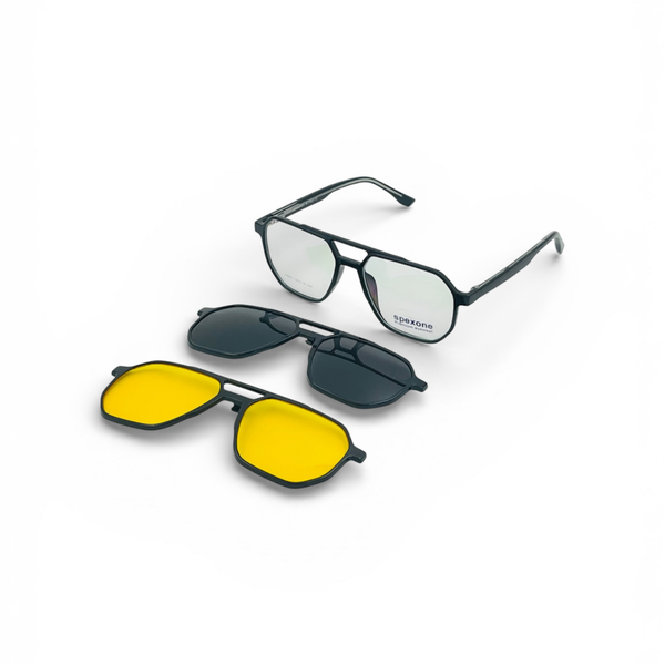 Spexone 3-in-1 Magnetic Clip-On Eyeglasses – Polarized UV Sunglasses
