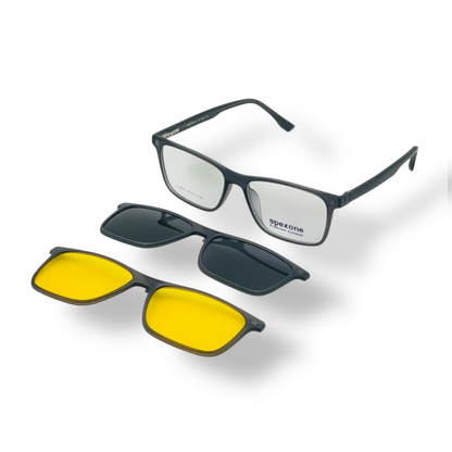 Spexone 3-in-1 Magnetic Clip-On Eyeglasses – Polarized UV Sunglasses