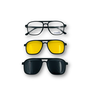 Eyewear Stylish Magnetic Clip-On Sunglasses[2193] For Men And Women|Polarized Uv Protection|Anti-Glare Clip On For Driving|Fashionable Shades 22214 (Copy)