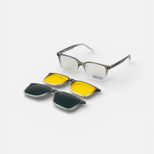 Spexone 3-in-1 Magnetic Clip-On Eyeglasses – Polarized UV Sunglasses