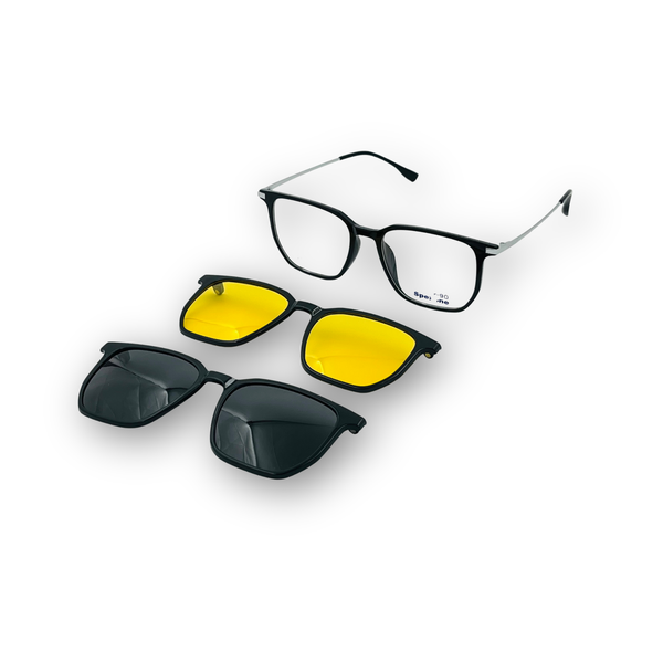 Spexone 3-in-1 Magnetic Clip-On Eyeglasses – Polarized UV Sunglasses