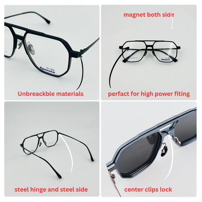 Spexone 3-in-1 Magnetic Clip-On Eyeglasses – Polarized UV Sunglasses