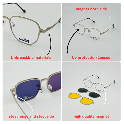 Spexone 3-in-1 Magnetic Clip-On Eyeglasses – Polarized UV Sunglasses