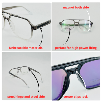 Spexone 3-in-1 Magnetic Clip-On Eyeglasses – Polarized UV Sunglasses