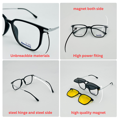 Spexone 3-in-1 Magnetic Clip-On Eyeglasses – Polarized UV Sunglasses