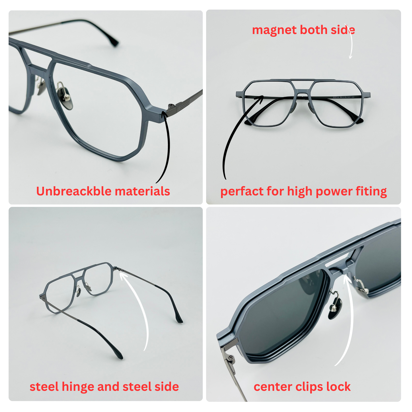 Spexone 3-in-1 Magnetic Clip-On Eyeglasses – Polarized UV Sunglasses