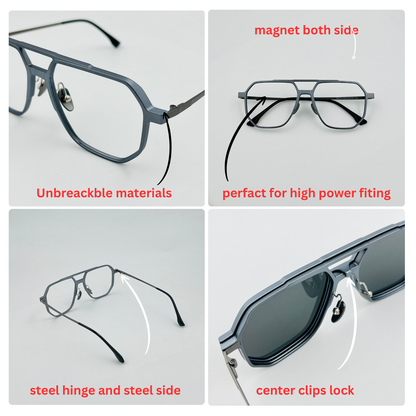 Spexone 3-in-1 Magnetic Clip-On Eyeglasses – Polarized UV Sunglasses