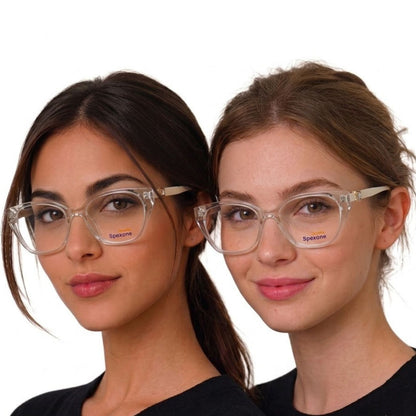 Spexone iconic transparent white series: premium  Eyewear for woman