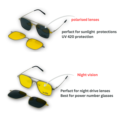 Spexone 3-in-1 Magnetic Clip-On Eyeglasses – Polarized UV Sunglasses