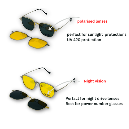 Spexone 3-in-1 Magnetic Clip-On Eyeglasses – Polarized UV Sunglasses