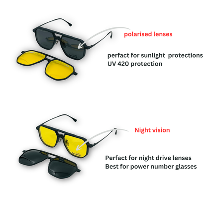 Spexone 3-in-1 Magnetic Clip-On Eyeglasses – Polarized UV Sunglasses