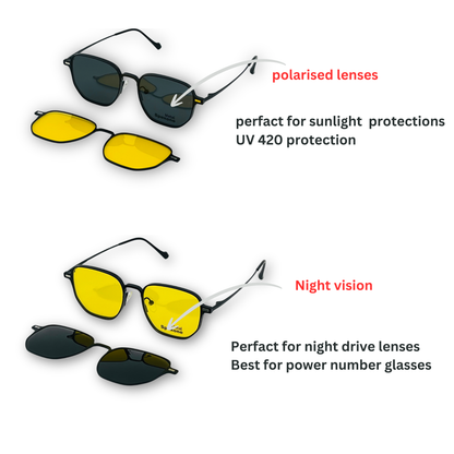 Spexone 3-in-1 Magnetic Clip-On Eyeglasses – Polarized UV Sunglasses