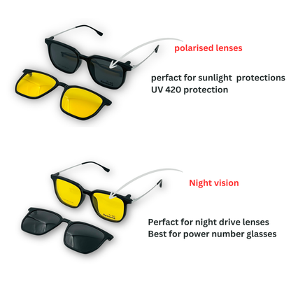 Spexone 3-in-1 Magnetic Clip-On Eyeglasses – Polarized UV Sunglasses