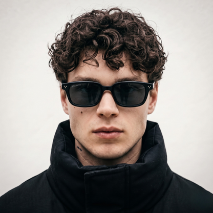 Spexone specsmith glossy black recatngular: premium sunglass for man & woman