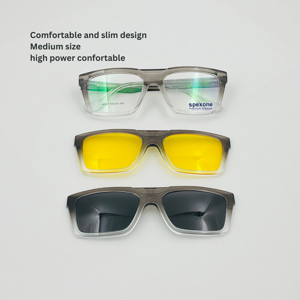 Spexone 3-in-1 Magnetic Clip-On Eyeglasses – Polarized UV Sunglasses