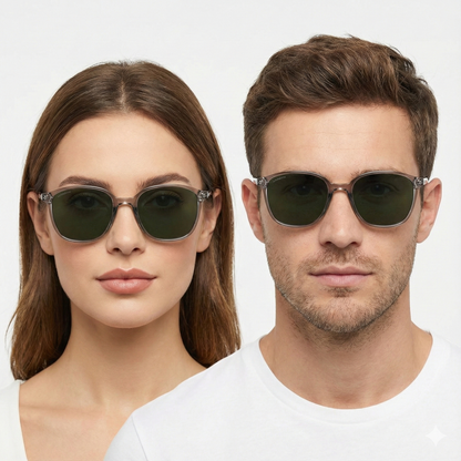 Spexone Specsmith Series:	Matte Grey Frame with Dark Green Lens