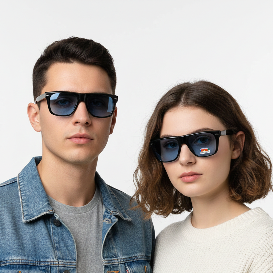 Spexone spexmark AL8805 series: Matte Black frame with light blue lens