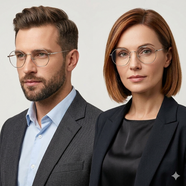 Spexone leo hexagon silver premium eyewear for man and woman