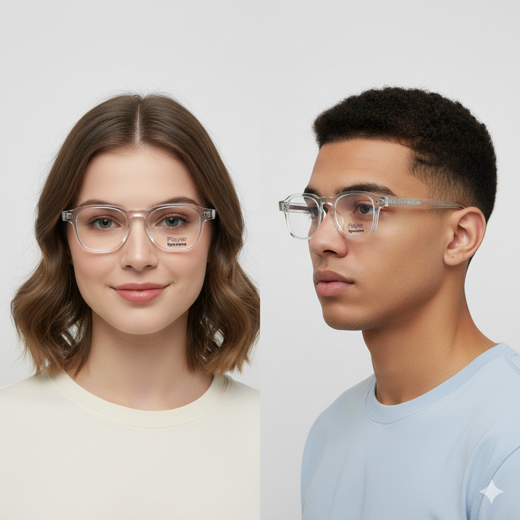 spexone player transparent premium eyewear