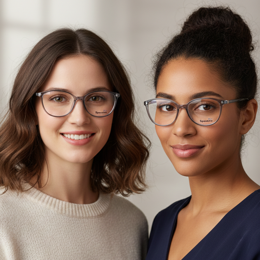 Spexone Air U-1807-50 Series premium: Crystal Grey Frame with transparent lens