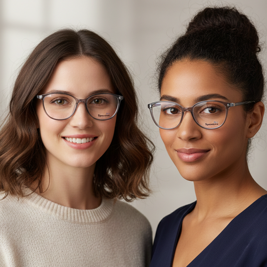 Spexone Air U-1807-50 Series premium: Crystal Grey Frame with transparent lens