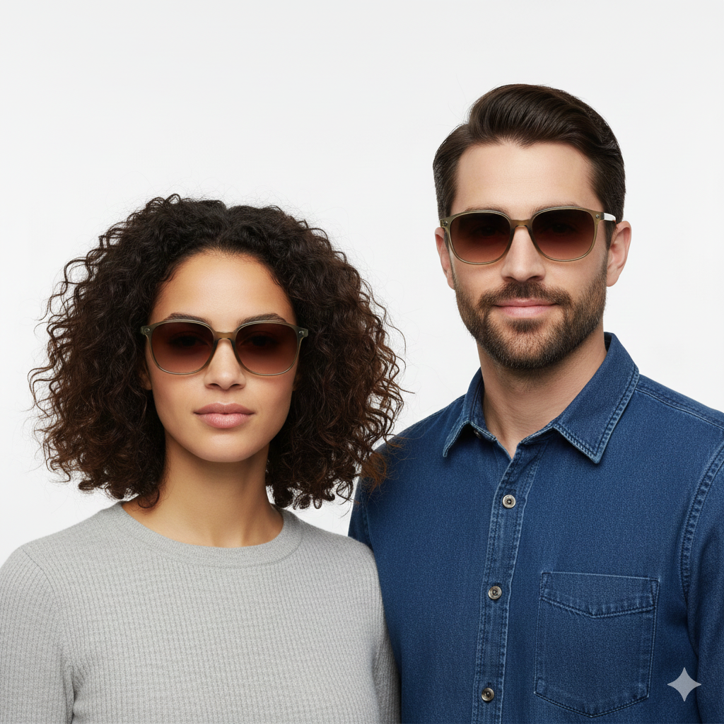 Spexone Specsmith Series:	Crystal Olive Frame with Amber tint Lens