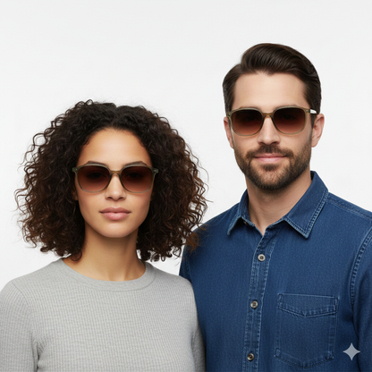 Spexone Specsmith Series:	Crystal Olive Frame with Amber tint Lens