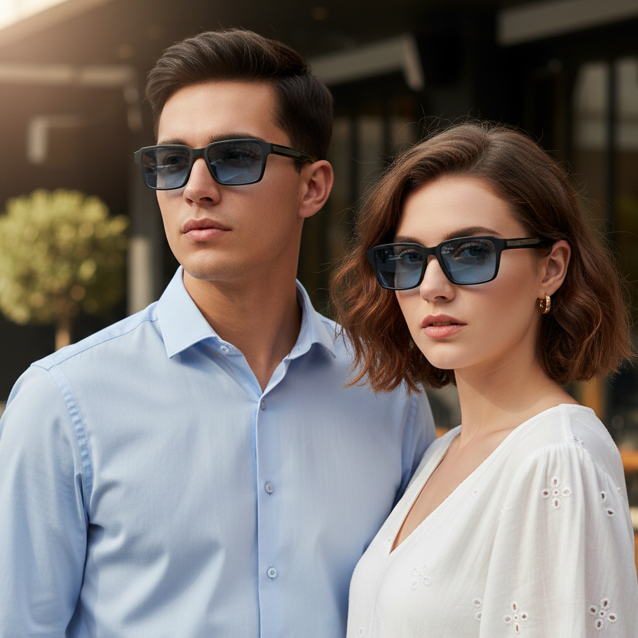 Spexone spexmark AL8804 series : Glossy black frame with Light blue  lens