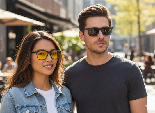 Spexone player SG002 Series: Matte Blue Frame with Transparent Lens