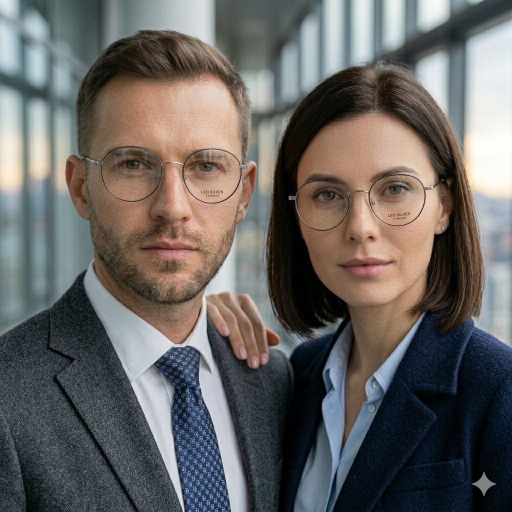 Spexone leo  round silver premium eyewear for man and woman