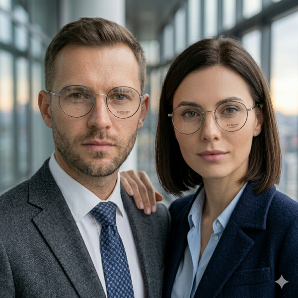 Spexone leo  round silver premium eyewear for man and woman