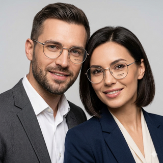 Spexone leo  round silver premium eyewear for man and woman