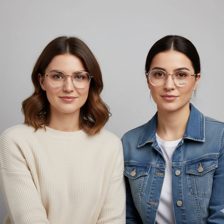 Spexone Iconic TR87343 Series premium: White transparent  with transparent lens (Copy)