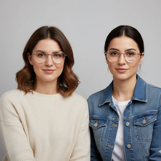 Spexone Iconic TR87343 Series premium: White transparent  with transparent lens (Copy)