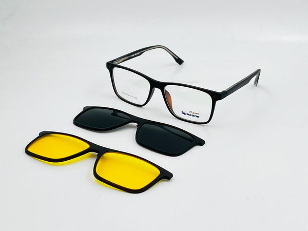 Spexone player SG002 Series: Brown Frame with Transparent Lens