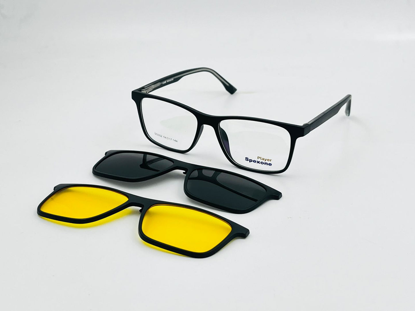 Spexone player SG002 Series: Matte Black Frame with Transparent Lens