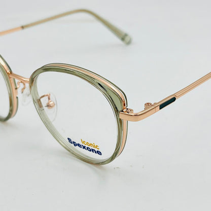 Spexone Iconic TR87343 Series premium: Soft Olive with transparent lens
