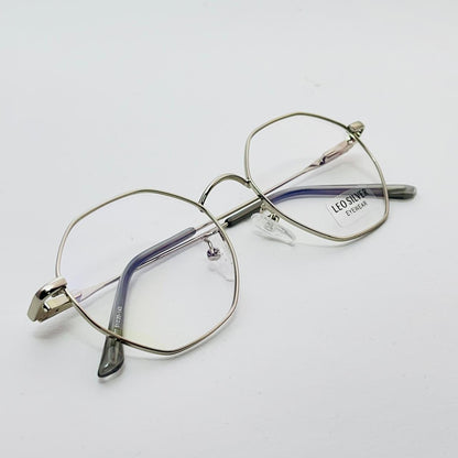 Spexone leo hexagon silver premium eyewear for man and woman