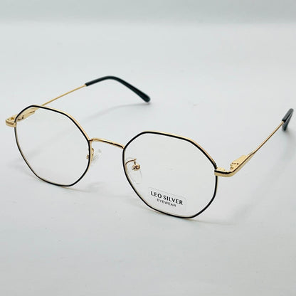 Spexone leo hexagon black & gold premium eyewear for man and woman
